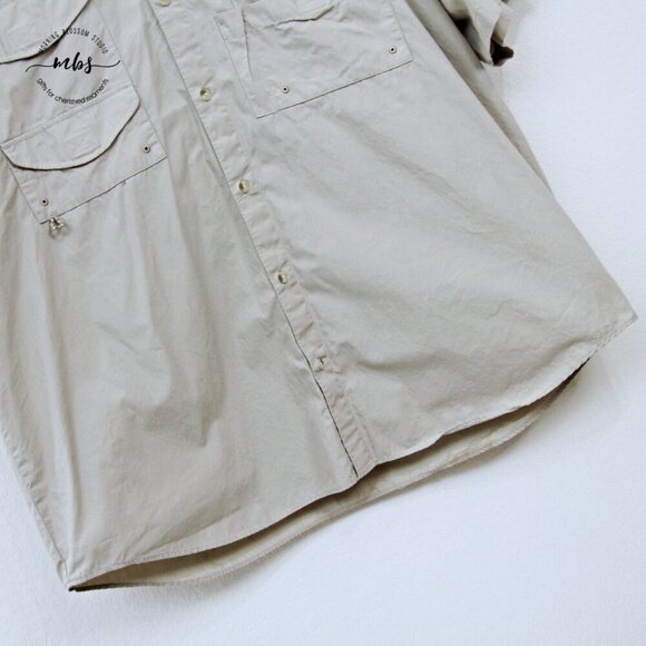 Columbia PFG Vented Embroidered Short Sleeve Fishing Shirt Tan Men XXL - Picture 4 of 12